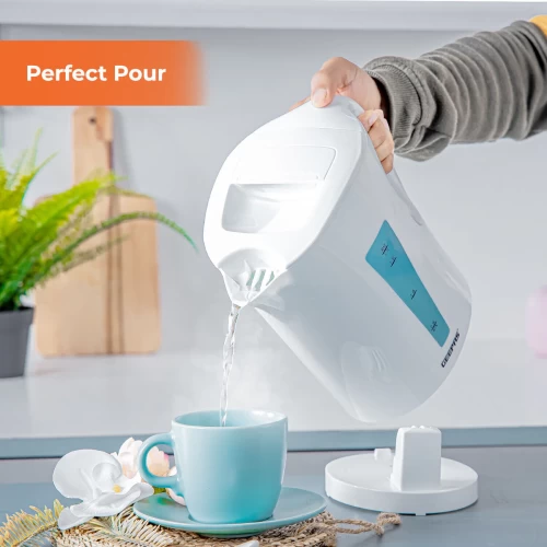 1.7L RAPID-BOIL CORDLESS WHITE ELECTRIC KETTLE