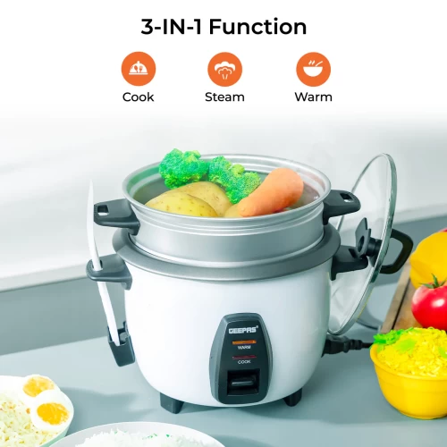 3-IN-1 INSTANT RICE COOKER AND STEAMER 1L