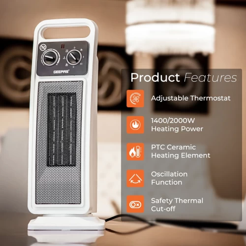 2000W PREMIUM OSCILLATING CERAMIC PTC TOWER HEATER