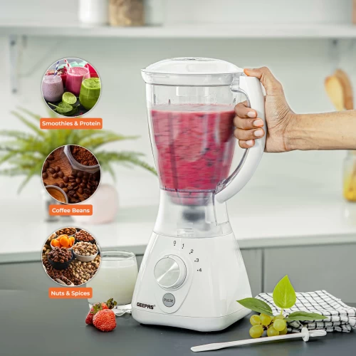 2-IN-1 WHITE PORTABLE FOOD JUG BLENDER & GRINDER 1.5L