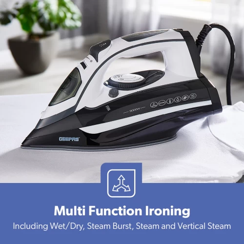 BLACK ANTI-DRIP CERAMIC PLATE STEAM IRON