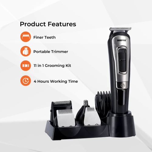 11-IN-1 MEN'S TRIMMER AND SHAVER GROOMING KIT