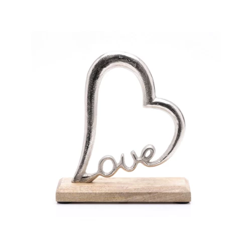 Love Heart Wood & Metal Ornament SS