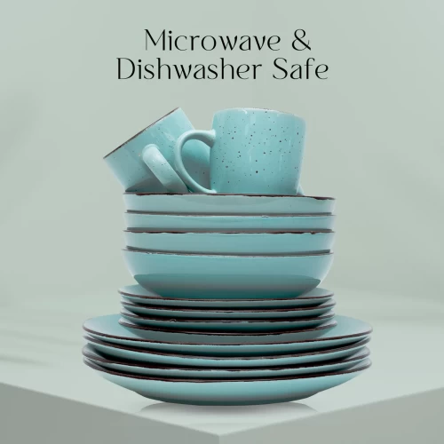 16 PIECE 'COASTAL BLUE' STONEWARE DINNERWARE SET