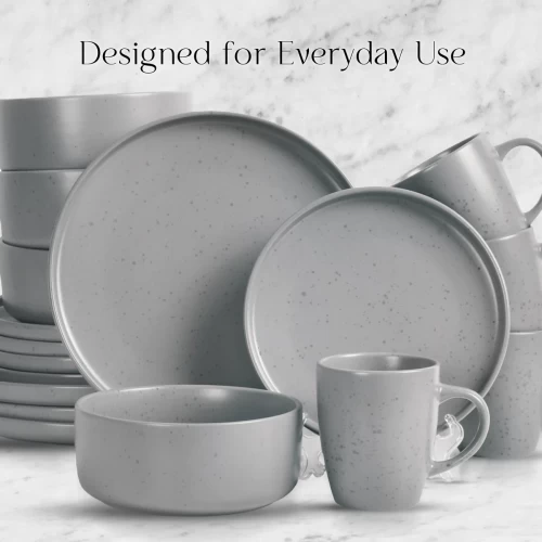 16 PIECE 'NORDIC GREY' STONEWARE DINNERWARE SET