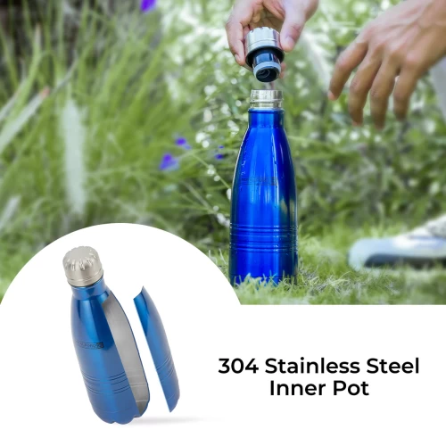 350ML DEEP BLUE DOUBLE-WALLED FLASK BOTTLE