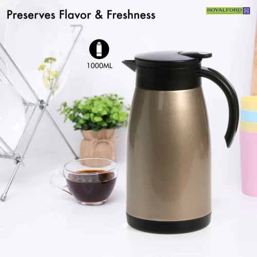 1L STAINLESS STEEL TRAVEL TEA AND COFFEE THERMOS POT