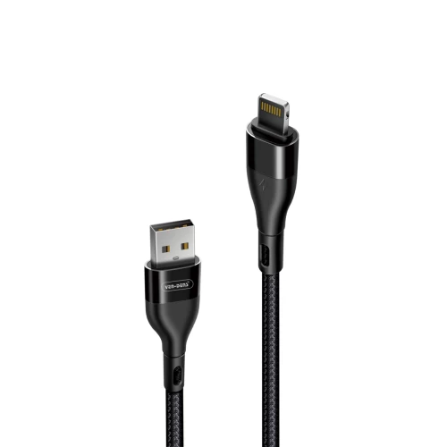 USB to Lightning Charging Cable 2A Nylon Cable Black (1.5 Metre)