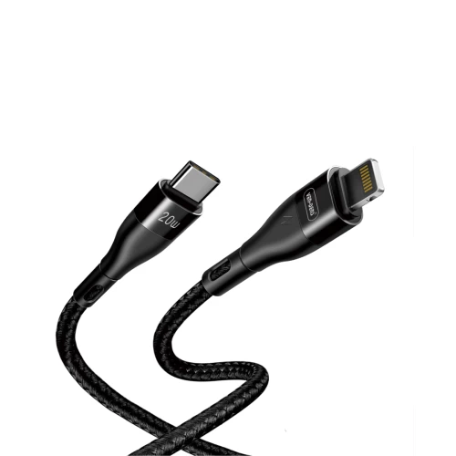 Type C To Lightning Cable 20W Braided Black (1.5 Metre)
